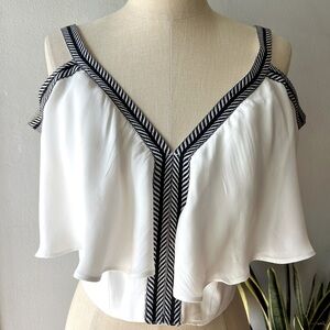 Bardot•White Flutter-Front Corset Top•sz 4/XS